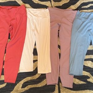 Four-Pack Bundle of Hi-Waisted Tights. Varied Colors. Size XL